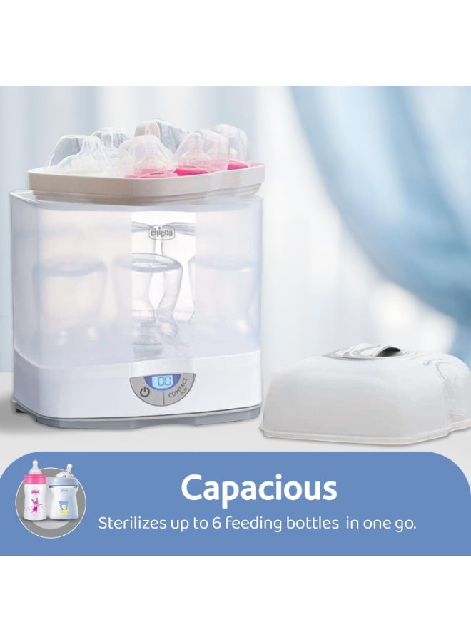 شيكو Chicco 3 in1 Steam Sterilizer | Microwave Safe | Sterilizes upto 6 Bottles | Kills 99.9% Of Germs | 24hrs Sterilization in 5 Mins | Auto Switch Off |Portable & Travel Friendly | 2 Years Warranty Cover - Image 3